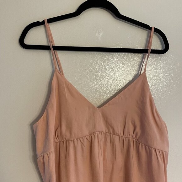 American Eagle Women L Peach Spaghetti Straps V-Neck Crop Babydoll Tank Top NWT - Picture 3 of 9